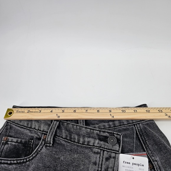 Free People We The Free The Parker Denim Mini Skirt Sulphur Black 24 OB1136315 - Picture 3 of 9